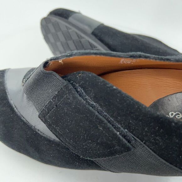 Earthies Women's Bondy Pump Size 10 Black Leather Wedge Slip On Shoes Bootie - Picture 11 of 14